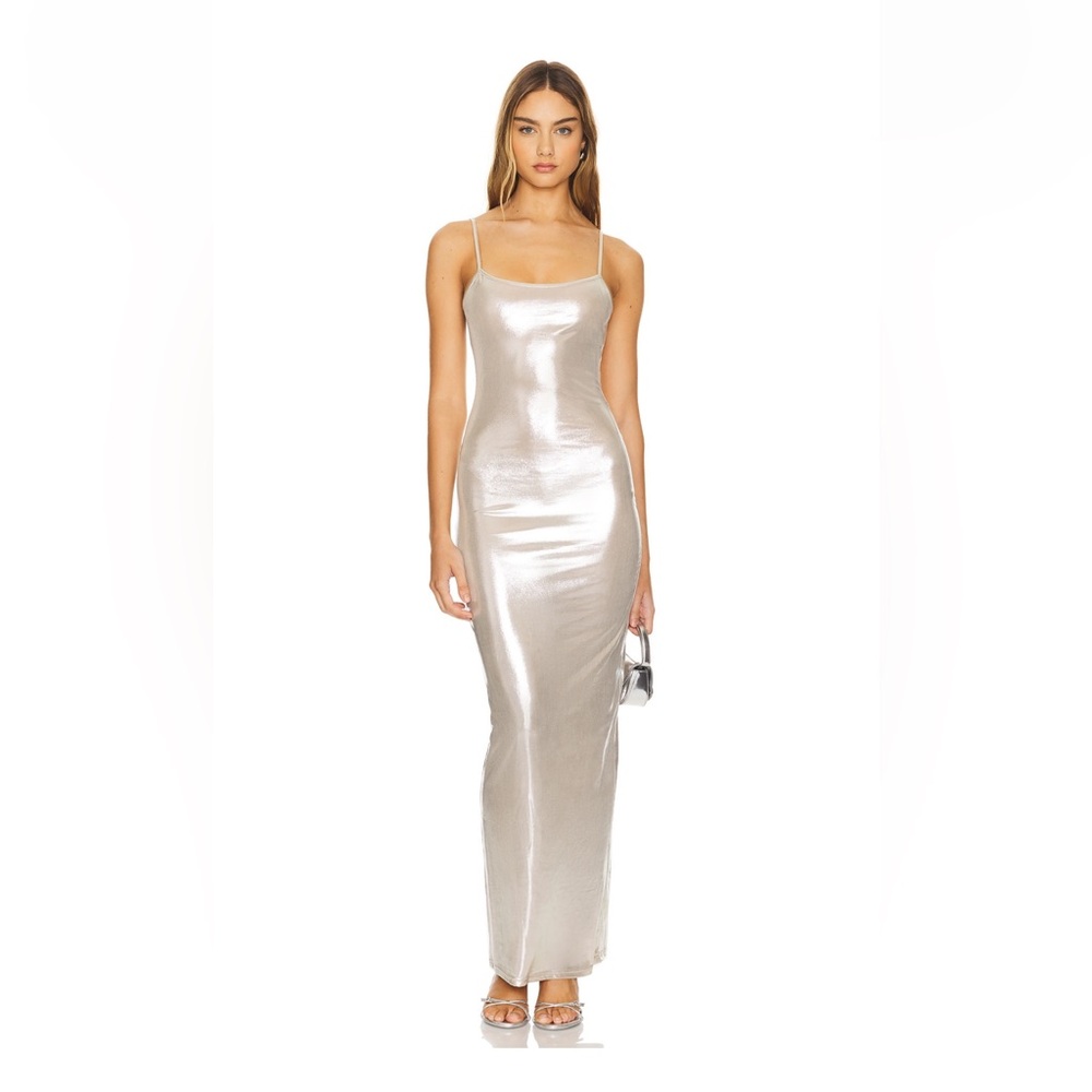 Superdown Silver Maxi Dress